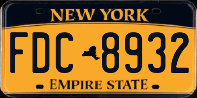 NY license plate FDC8932