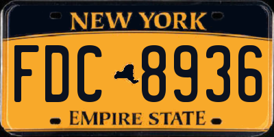 NY license plate FDC8936