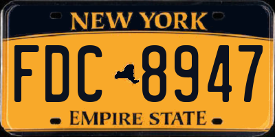 NY license plate FDC8947