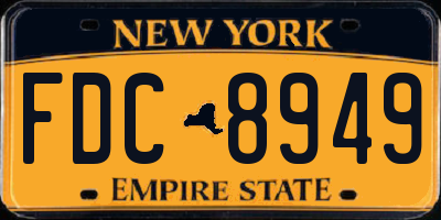 NY license plate FDC8949