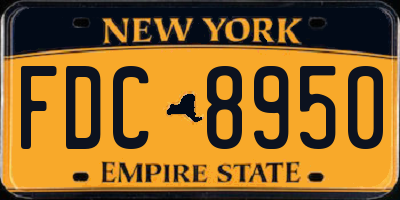 NY license plate FDC8950