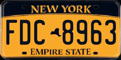 NY license plate FDC8963