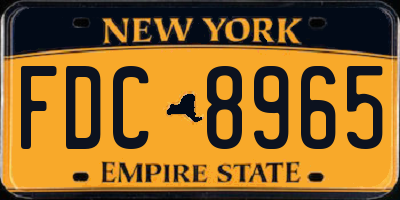 NY license plate FDC8965