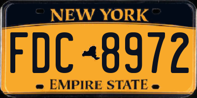 NY license plate FDC8972