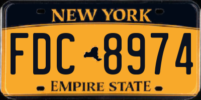 NY license plate FDC8974
