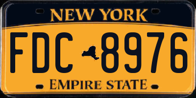 NY license plate FDC8976