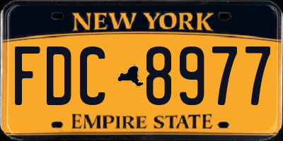 NY license plate FDC8977