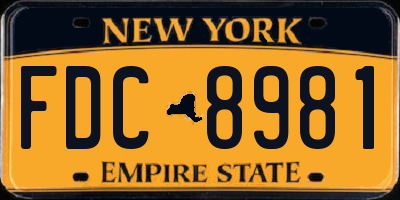 NY license plate FDC8981