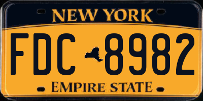 NY license plate FDC8982