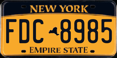 NY license plate FDC8985