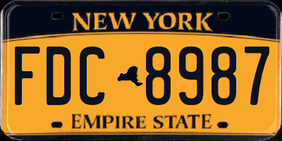NY license plate FDC8987