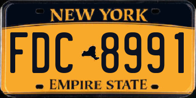 NY license plate FDC8991