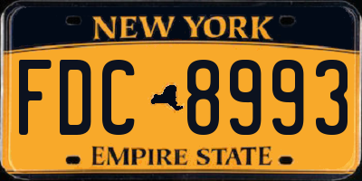 NY license plate FDC8993