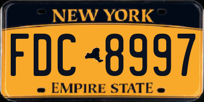 NY license plate FDC8997