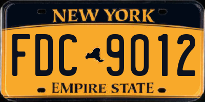 NY license plate FDC9012