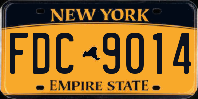 NY license plate FDC9014