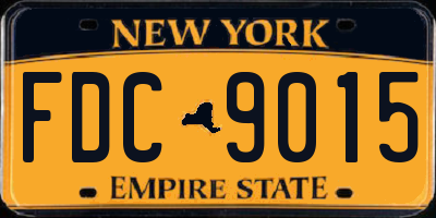 NY license plate FDC9015