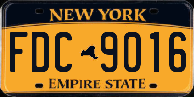 NY license plate FDC9016