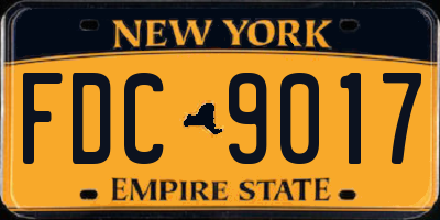 NY license plate FDC9017
