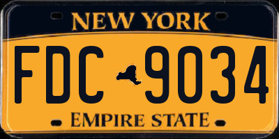 NY license plate FDC9034