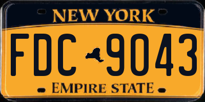 NY license plate FDC9043