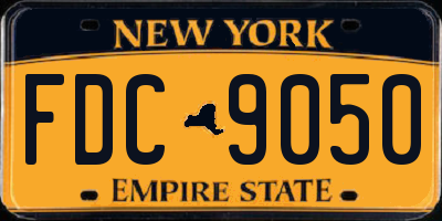 NY license plate FDC9050