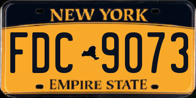 NY license plate FDC9073
