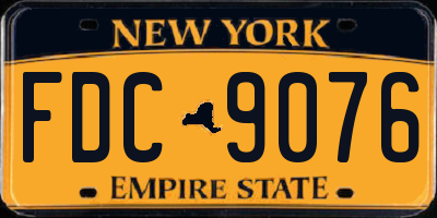 NY license plate FDC9076