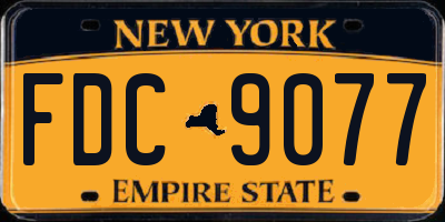 NY license plate FDC9077