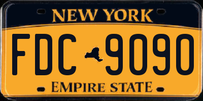 NY license plate FDC9090