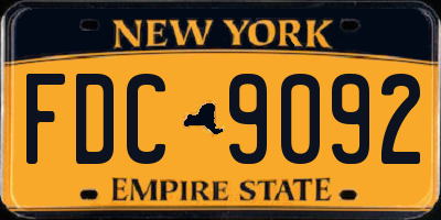 NY license plate FDC9092