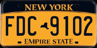 NY license plate FDC9102
