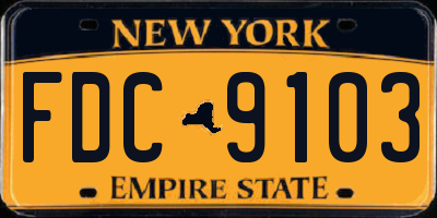 NY license plate FDC9103