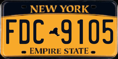 NY license plate FDC9105