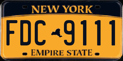 NY license plate FDC9111