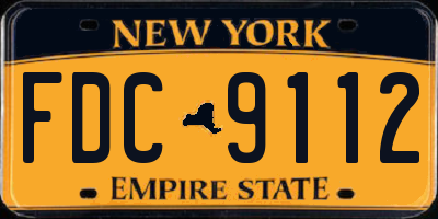 NY license plate FDC9112