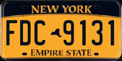 NY license plate FDC9131