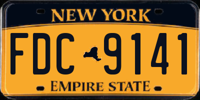 NY license plate FDC9141