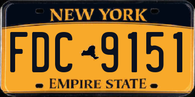 NY license plate FDC9151