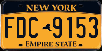 NY license plate FDC9153