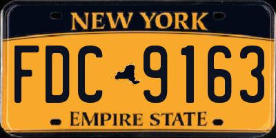 NY license plate FDC9163