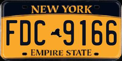 NY license plate FDC9166
