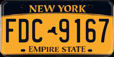 NY license plate FDC9167