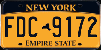 NY license plate FDC9172