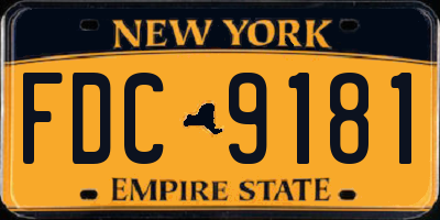 NY license plate FDC9181