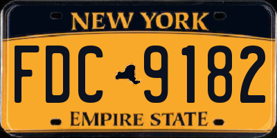 NY license plate FDC9182