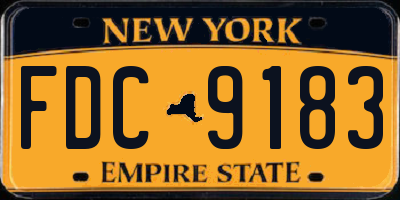 NY license plate FDC9183