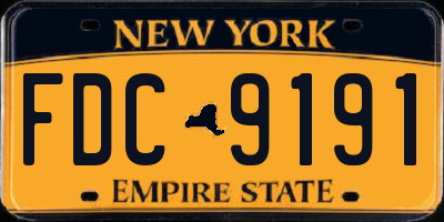 NY license plate FDC9191