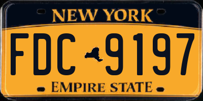 NY license plate FDC9197