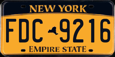 NY license plate FDC9216